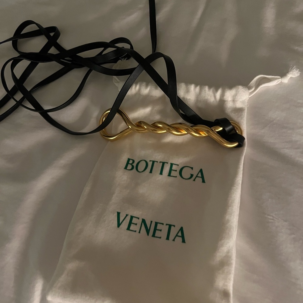 Bottega Veneta Gold Twist belt